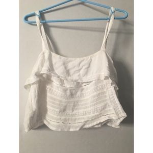NWOT Amuse society white lace crop top